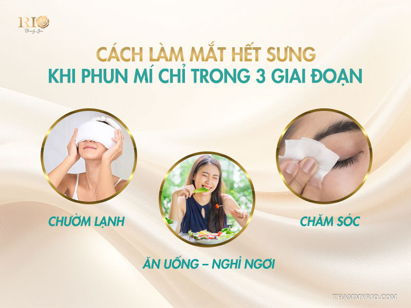 Cách làm mắt hết sưng khi phun mí chỉ trong 3 giai đoạn