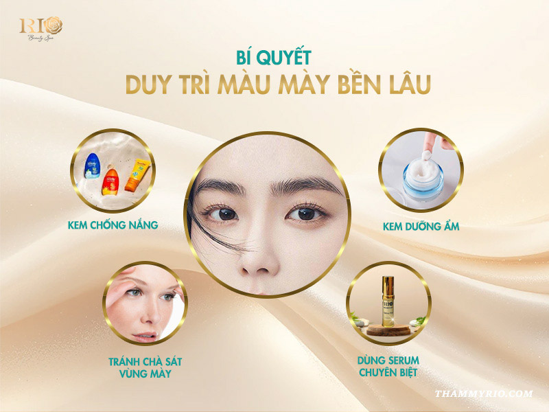Bí quyết duy trì màu mày bền lâu sau khi chăm sóc mày sau phun ổn định