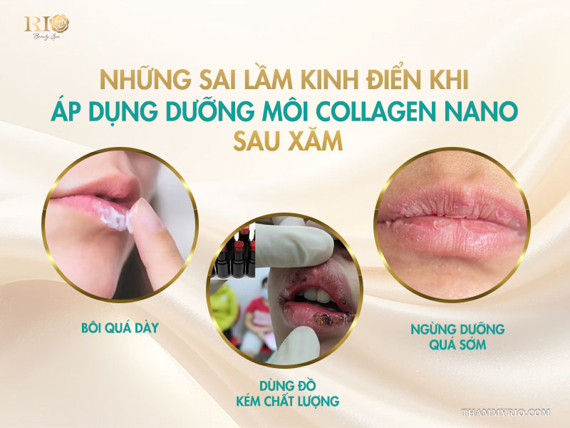 Những sai lầm kinh điển khi áp dụng dưỡng môi collagen nano sau xăm