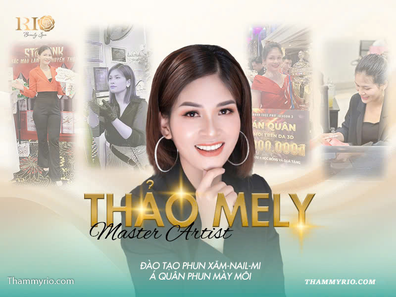 Chuyên gia Thảo Mely thực hiện kỹ thuật xăm chân mày nam đỉnh cao, tạo vẻ ngoài nam tính tại Rio Beauty Clinic.