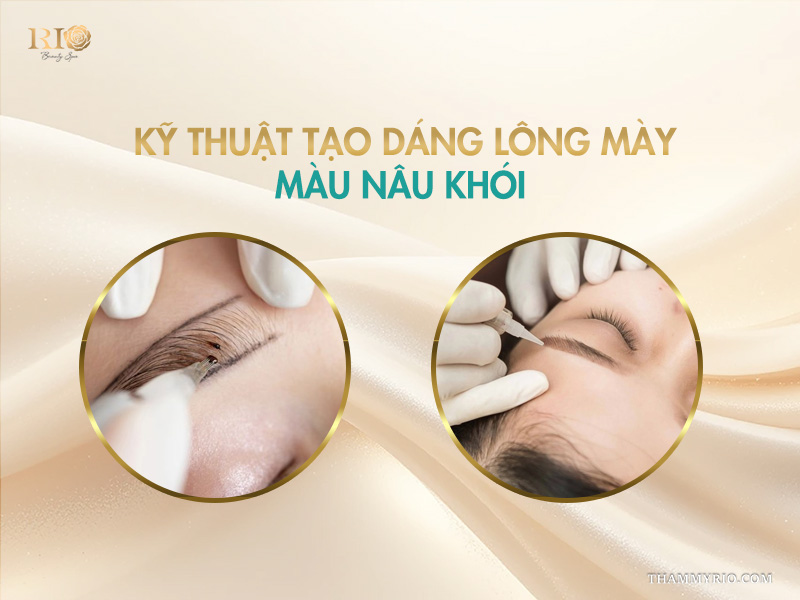 Kỹ thuật tạo dáng lông mày màu nâu khói 