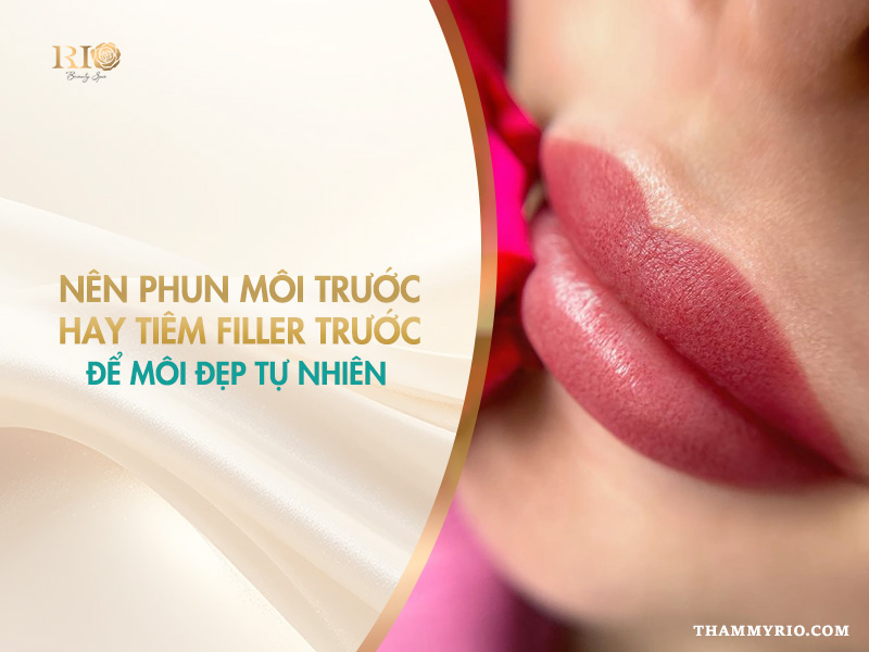 Nên phun môi trước hay tiêm filler trước để môi đẹp tự nhiên.