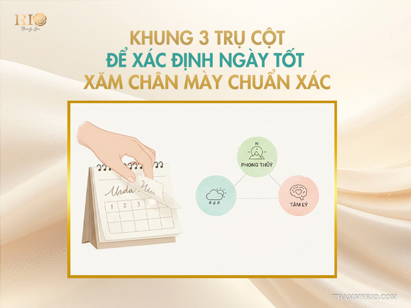 3 cách chọn ngày tốt xăm chân mày đón may mắn 2026 3 Khung 3 trụ cột để xác định ngày tốt xăm chân mày chuẩn xác