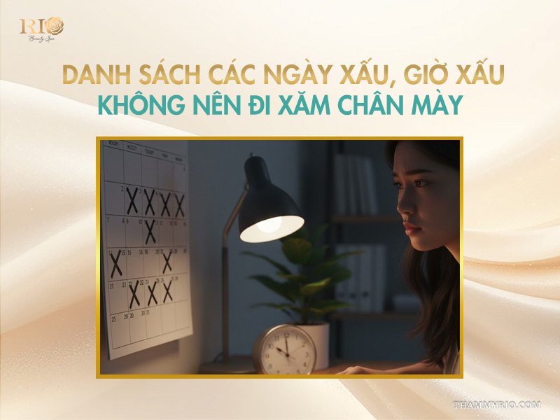3 cách chọn ngày tốt xăm chân mày đón may mắn 2026 5 Danh sách các ngày xấu, giờ xấu không nên đi xăm chân mày