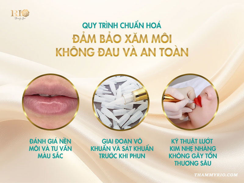  Quy trình chuẩn hóa đảm bảo xăm môi không đau và an toàn