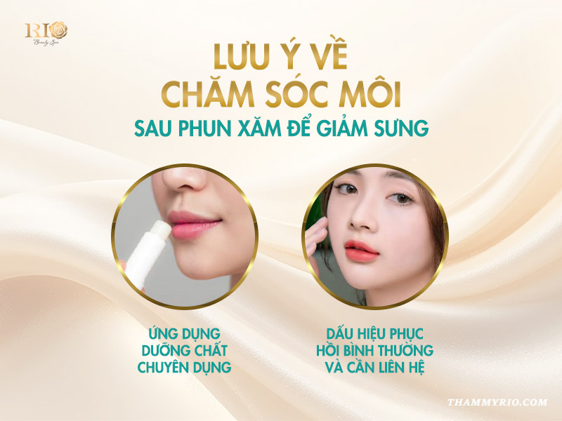 Lưu ý về chăm sóc môi sau phun xăm để giảm sưng
