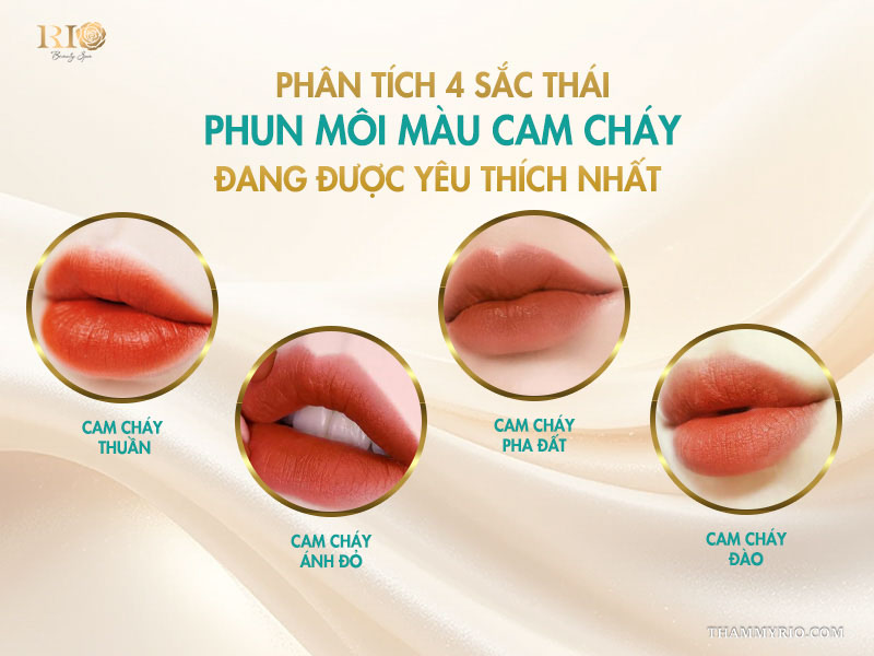 Phun môi màu cam cháy - 4 sắc thái cam đang “gây sốt” 4 Phân tích 4 sắc thái phun môi màu cam cháy đang được yêu thích nhất