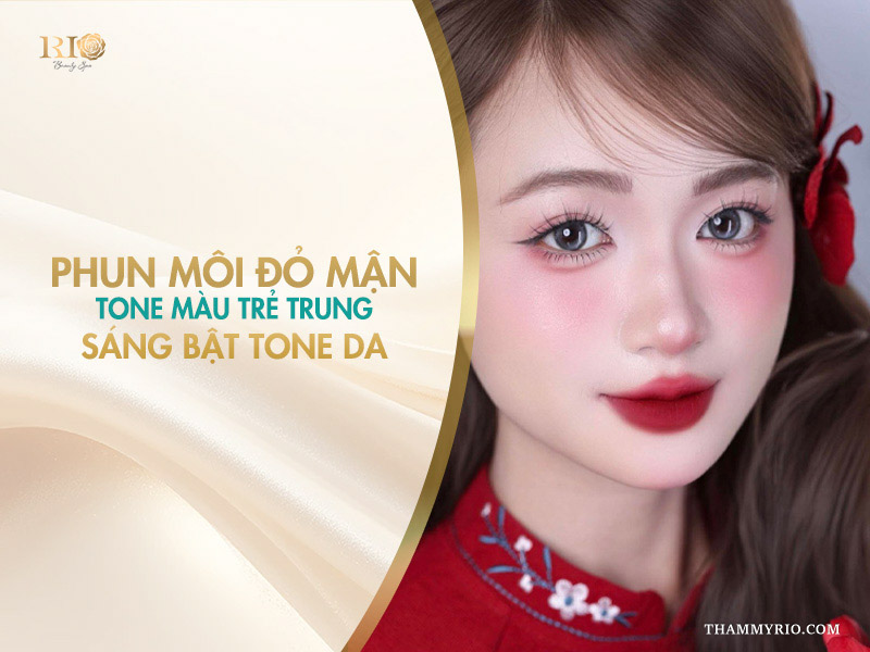 Phun môi đỏ mận: tone màu trẻ trung, sáng bật tone da