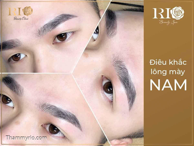 Hình ảnh các quý ông hiện đại trải nghiệm dịch vụ xăm chân mày nam tại Rio Beauty Clinic, minh chứng cho xu hướng làm đẹp nam giới đang cực kỳ thịnh hành.