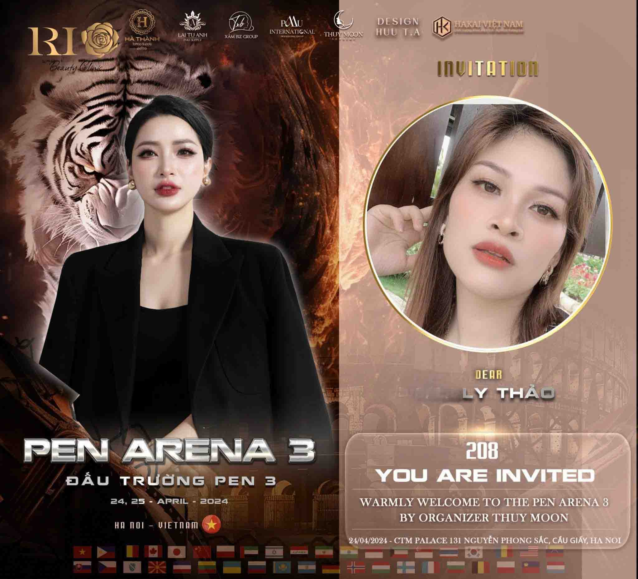 Master Mely Thảo trong vai trò cố vấn chuyên môn cho các chương trình và cuộc thi phun xăm thẩm mỹ lớn, khẳng định uy tín hàng đầu trong lĩnh vực xăm chân mày nam.