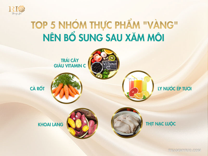 Xăm môi có kiêng thịt vịt không? 3 bước xử lý khi lỡ ăn 6 Top 5 nhóm thực phẩm "vàng" nên bổ sung sau xăm môi