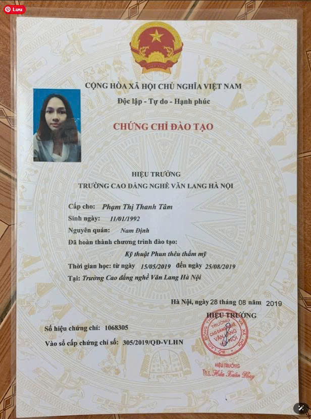 Artist Grand Master Pham Thanh Tam: CEO, Aesthetic Innovator, and International Judge 6 Artist Grand Master Pham Thanh Tam displaying official and accredited PMU certifications and Master Diplomas