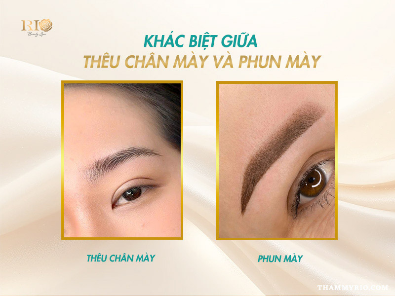 Thêu chân mày sợi đẹp bền lâu - Cập nhật giá mới nhất 2026 4 Sự khác nhau giữa thêu chân mày và phun mày