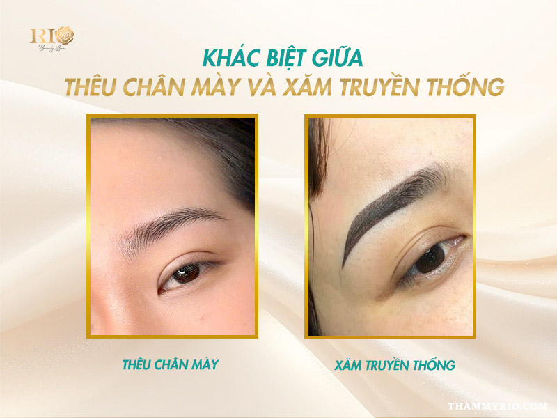 Thêu chân mày sợi đẹp bền lâu - Cập nhật giá mới nhất 2026 5 Thêu chân mày khác gì so với xăm truyền thống