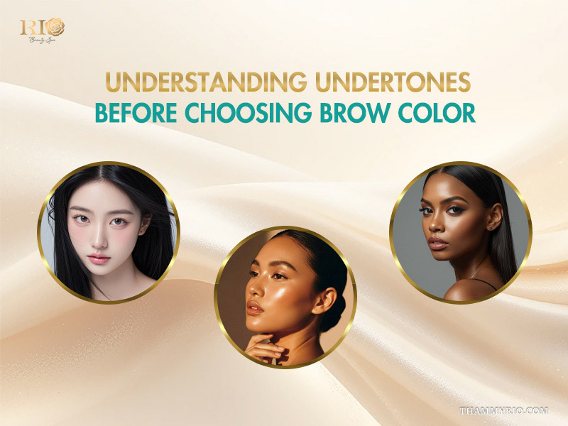 How to find ideal brow color for blondes for a natural look 3 Chart showing the best brow color for blondes by hair shade, from platinum to golden brown.