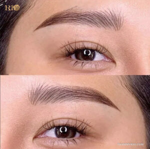 Microblading in Korean before and after results at Rio Beauty Spa.