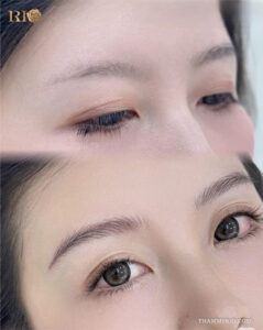 Microblading in Korean before and after results at Rio Beauty Spa.
