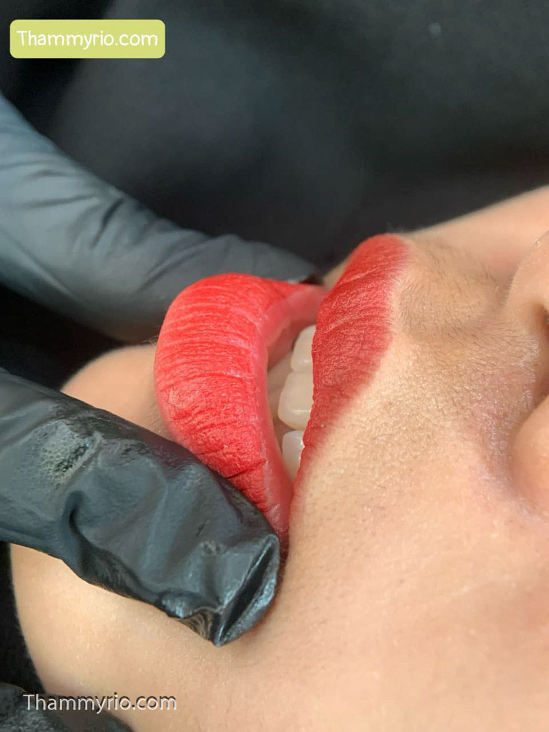 Expert Tran Manh Thang (Master Artist Trieu Viet Anh) 4 Lip tattooing work by expert artist Tran Manh Thang always looks vibrant and naturally beautiful.