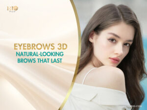 A woman with natural-looking 3D eyebrows by Rio Beauty Spa.