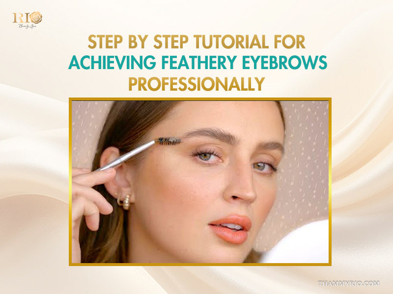 Professional tutorial showing how to achieve feathery eyebrows.