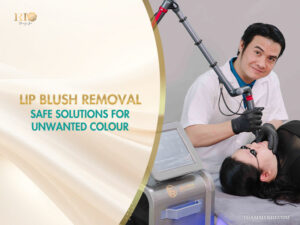 Professional lip blush removal procedure using advanced laser technology at Rio Beauty Spa.