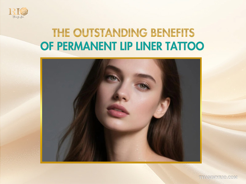 Beautiful model with soft pink lips showcasing the outstanding benefits of a permanent lip liner tattoo.