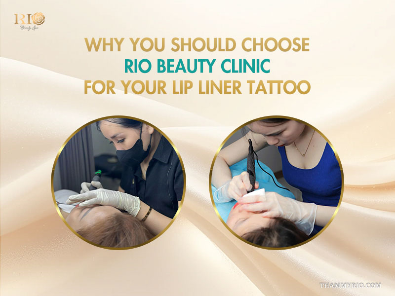 Experienced technicians performing professional lip liner tattoo at Rio Beauty Clinic.