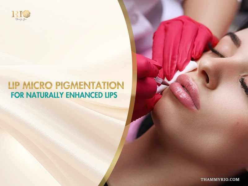 Professional lip micro pigmentation procedure at Rio Beauty Spa for natural lip enhancement.