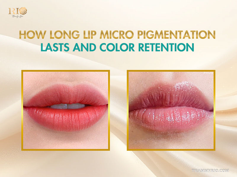 Comparison of lip micro pigmentation results showing long-lasting color retention and vibrant shades.