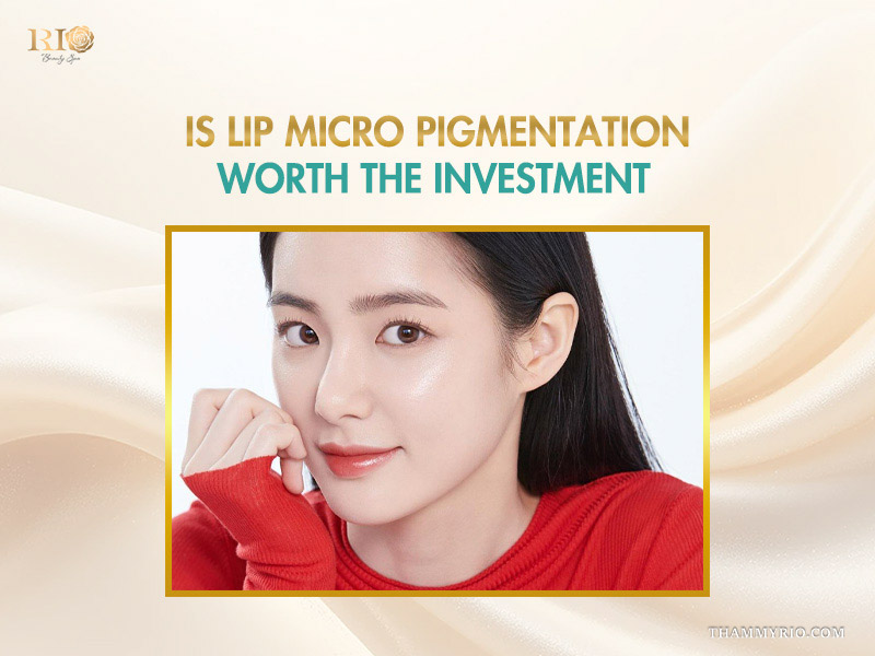 A beautiful woman with radiant lips after lip micro pigmentation at Rio Beauty Spa.