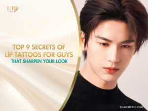 A handsome man showcasing natural results of lip tattoos for guys at Rio Beauty Spa.
