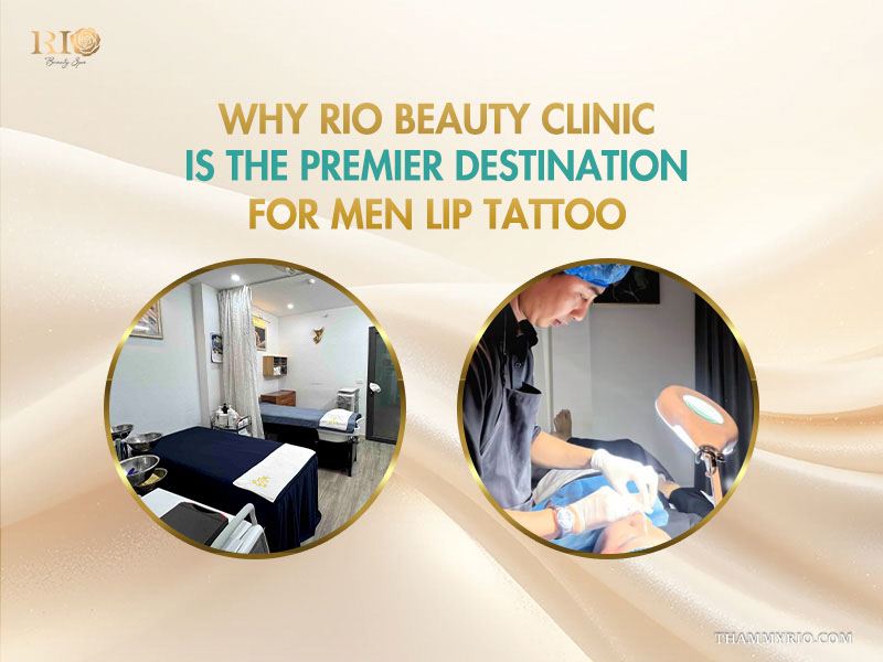Modern clinic facilities and professional technicians performing lip tattoos for guys at Rio Beauty Clinic.