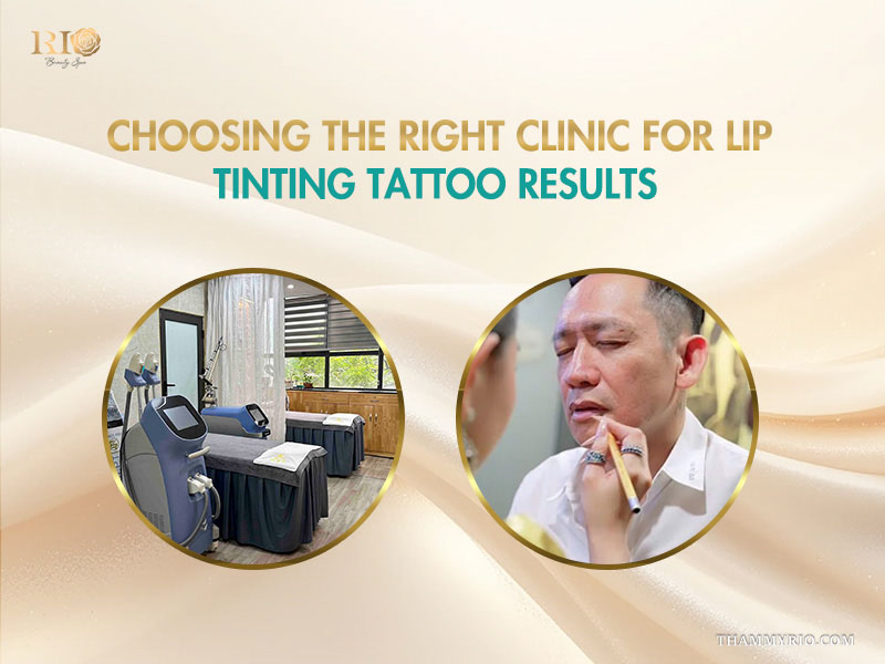 Modern spa facility and a consultation session for a lip tinting tattoo at Rio Beauty Spa.