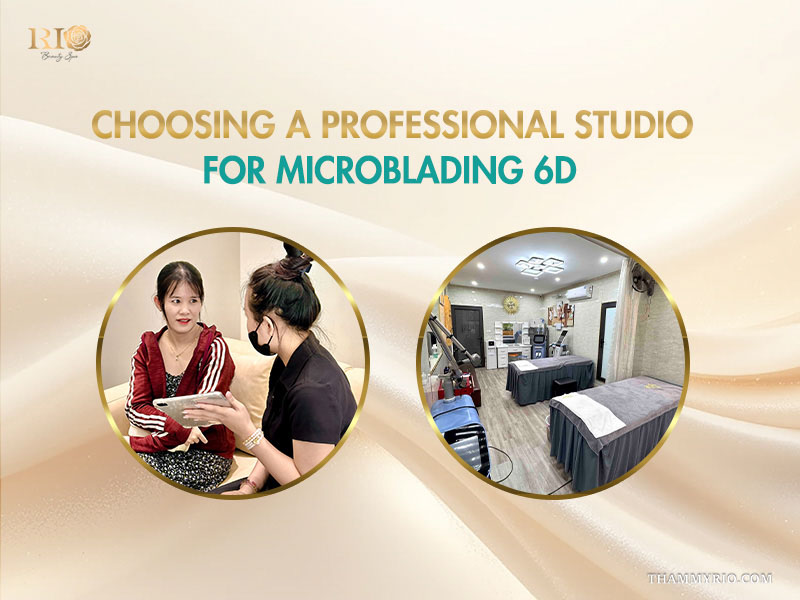 Professional microblading 6D consultation and modern studio facility at Rio Beauty Spa.