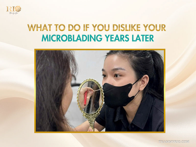 Professional consultation on what to do if you dislike your microblading after 5 years at a beauty clinic.