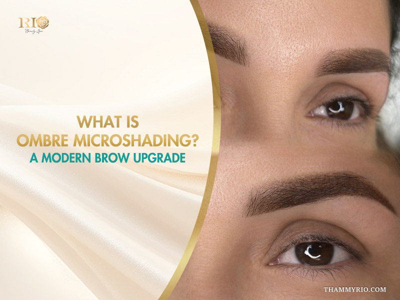 Professional ombre microshading eyebrows result for a modern brow upgrade at Rio Beauty Spa.