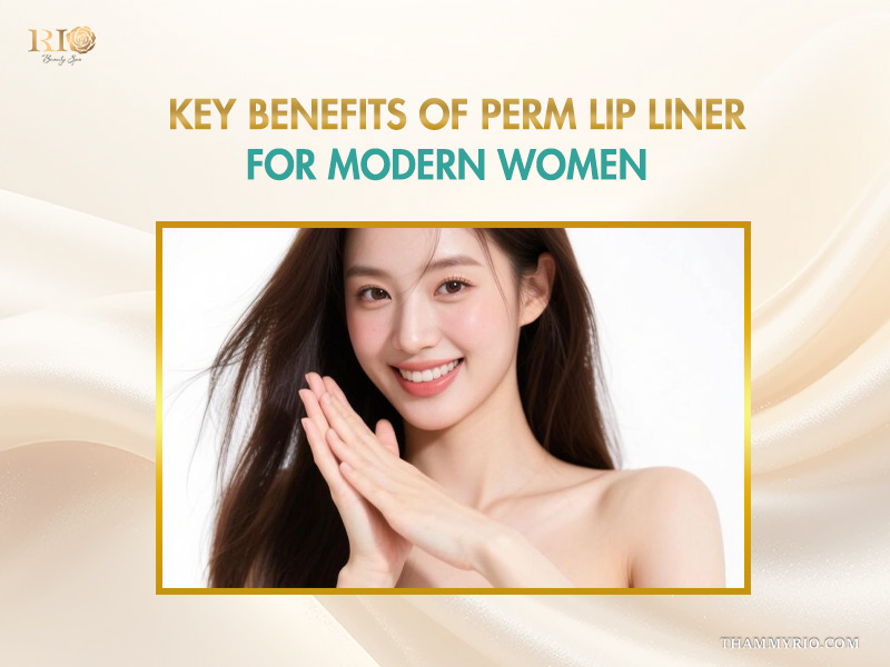 A smiling modern woman showcasing the beautiful and natural results of perm lip liner.