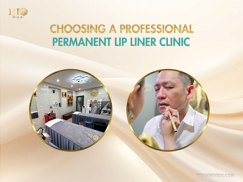 Modern treatment room and professional consultation for perm lip liner at a specialized clinic.