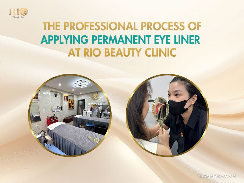 Professional treatment room and a technician consulting a client for permanent eye liner at Rio Beauty Clinic.