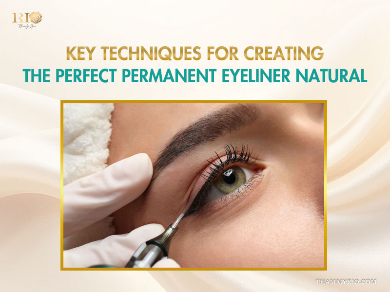 Close-up of key techniques for creating the perfect permanent eyeliner natural look