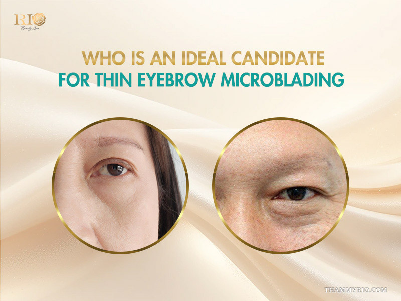 Professional thin eyebrows microblading process and clinical environment at Rio Beauty Clinic.