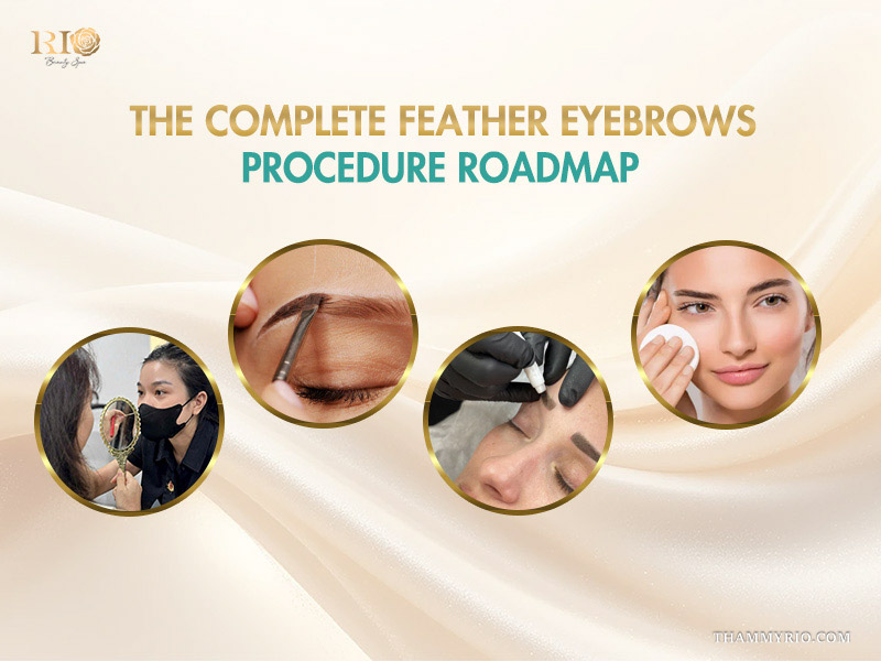 Step-by-step roadmap of the feather brows procedure including consultation and microblading.