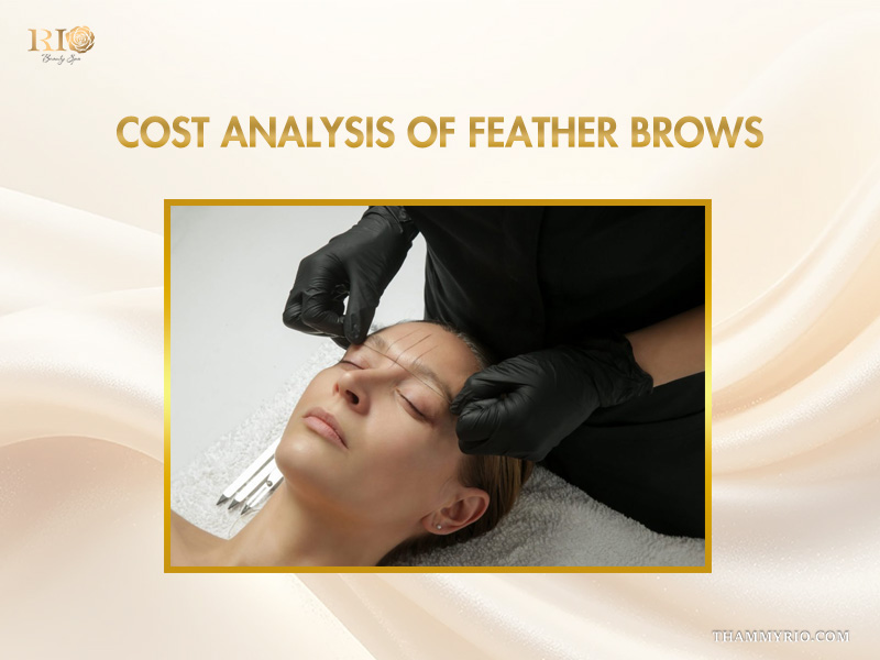 Professional brow mapping as part of a feather brows cost analysis.