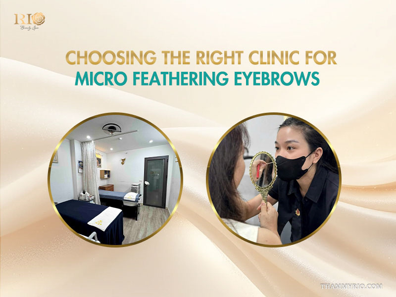 Professional clinic environment and consultation for micro feathering eyebrows.