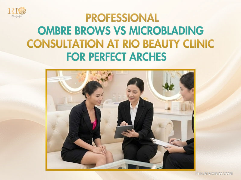 Professional eyebrow consultation at Rio Beauty Clinic for ombre brows and microblading.
