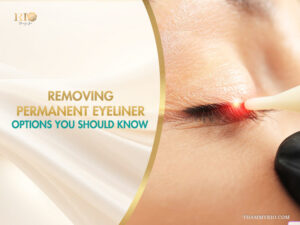 Laser procedure for removing permanent eyeliner at Rio Beauty Spa.