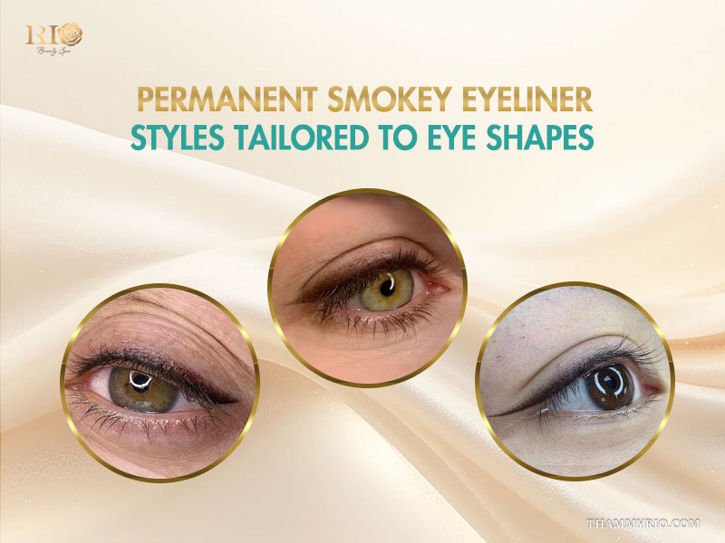 Professional smokey eyeliner tattoo styles tailored for different eye shapes.