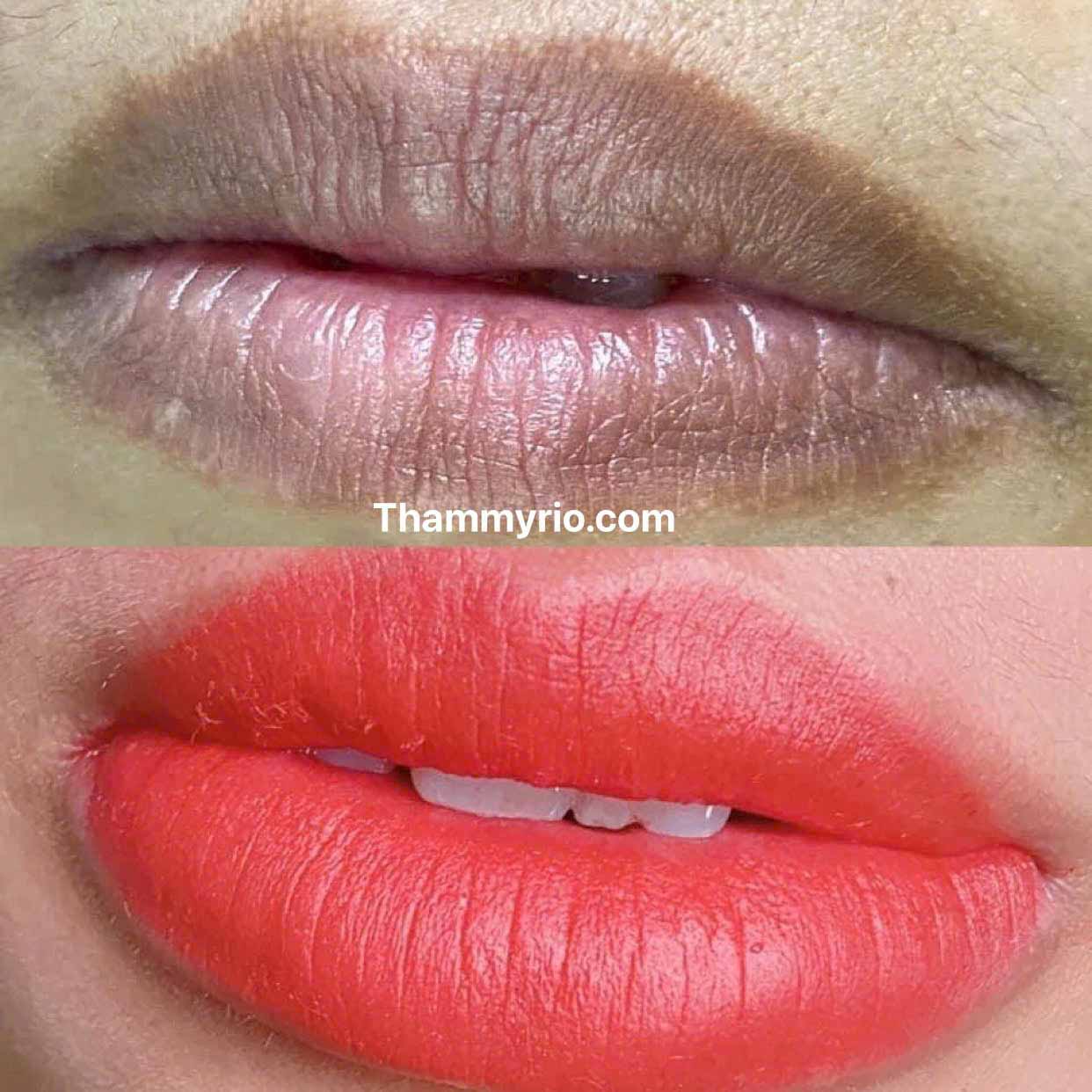 Professional brow feathering tattoo along with premium lip and eyeliner services at Rio Beauty Clinic.