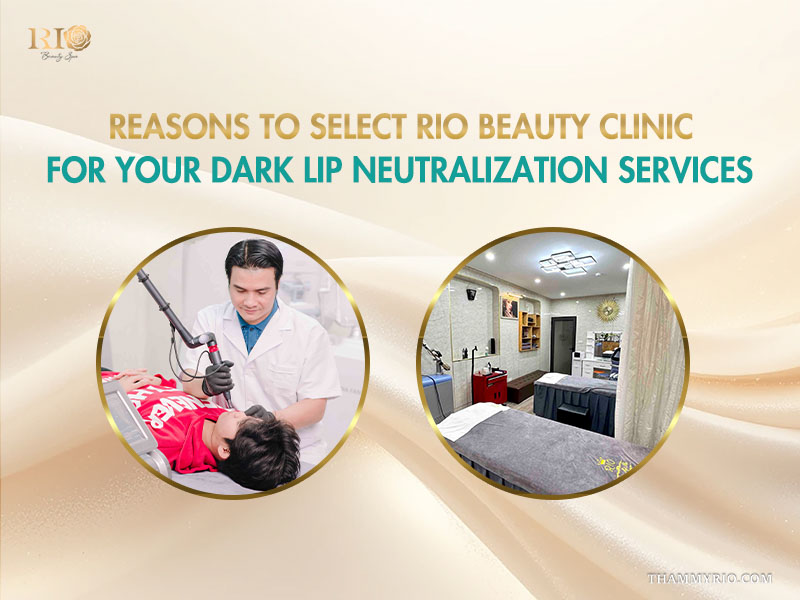 Professional dark lip neutralization healing process at Rio Beauty Clinic with modern laser technology.