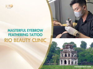 Stunning transformation using masterful eyebrow feathering tattoo at Rio Beauty Clinic.